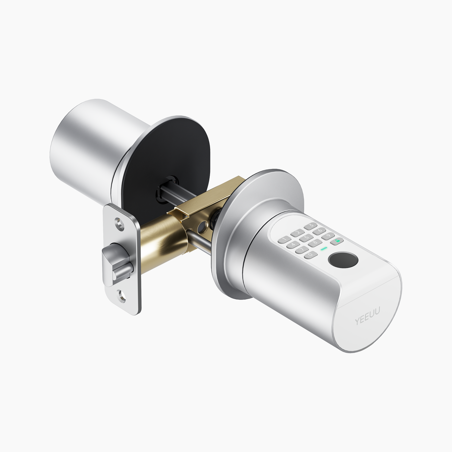 YEEUU C1L Smart Waterproof Knob, App-enabled, with Fingerprint, NFC, and Passcode. Cylinder Inside.