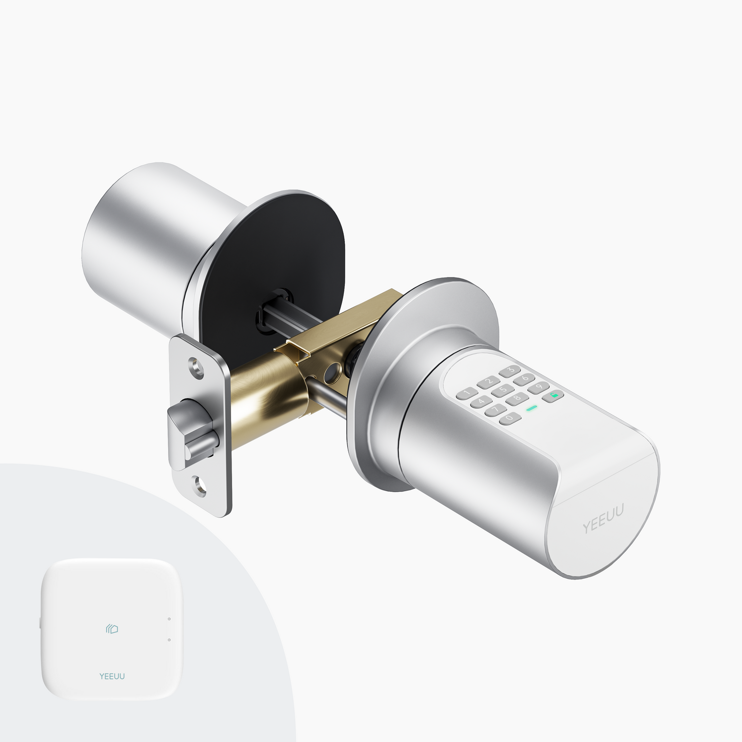 YEEUU C1L Smart Waterproof Knob, App-enabled, with Fingerprint, NFC, and Passcode. Cylinder Inside.