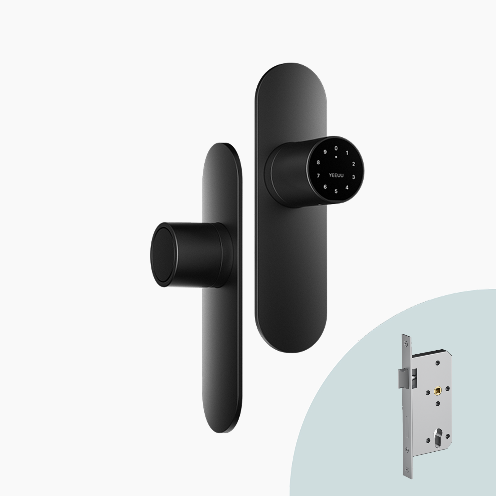 YEEUU S171 Smart  Mortise Lock,  App-enabled, with Fingerprint, NFC, and Passcode. Cylinder Inside.