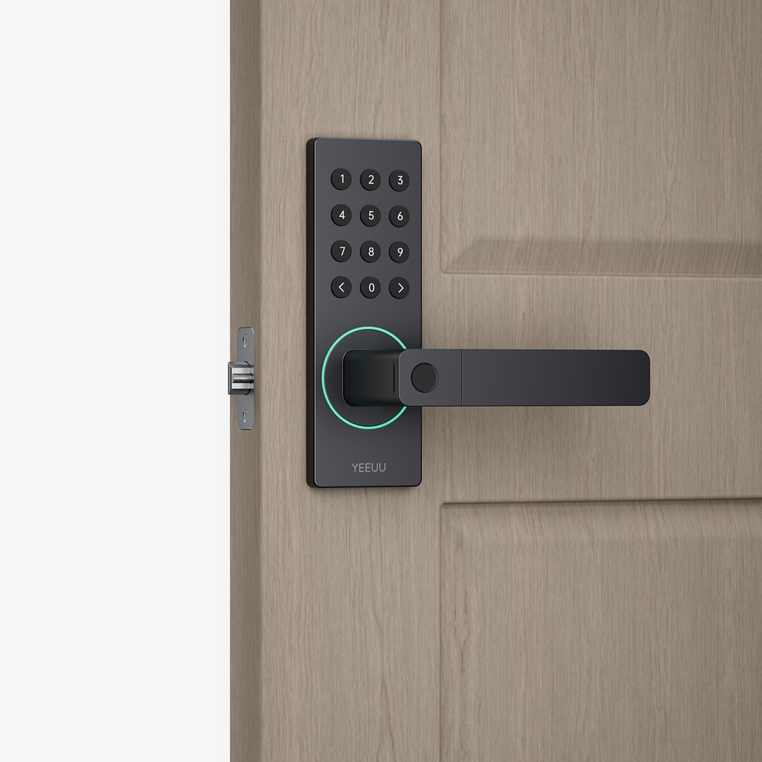 YEEUU B4P1 Smart Handle, App-enabled, with Fingerprint, NFC, and Passcode. ANSI Cylinder Inside.(Coming in May)