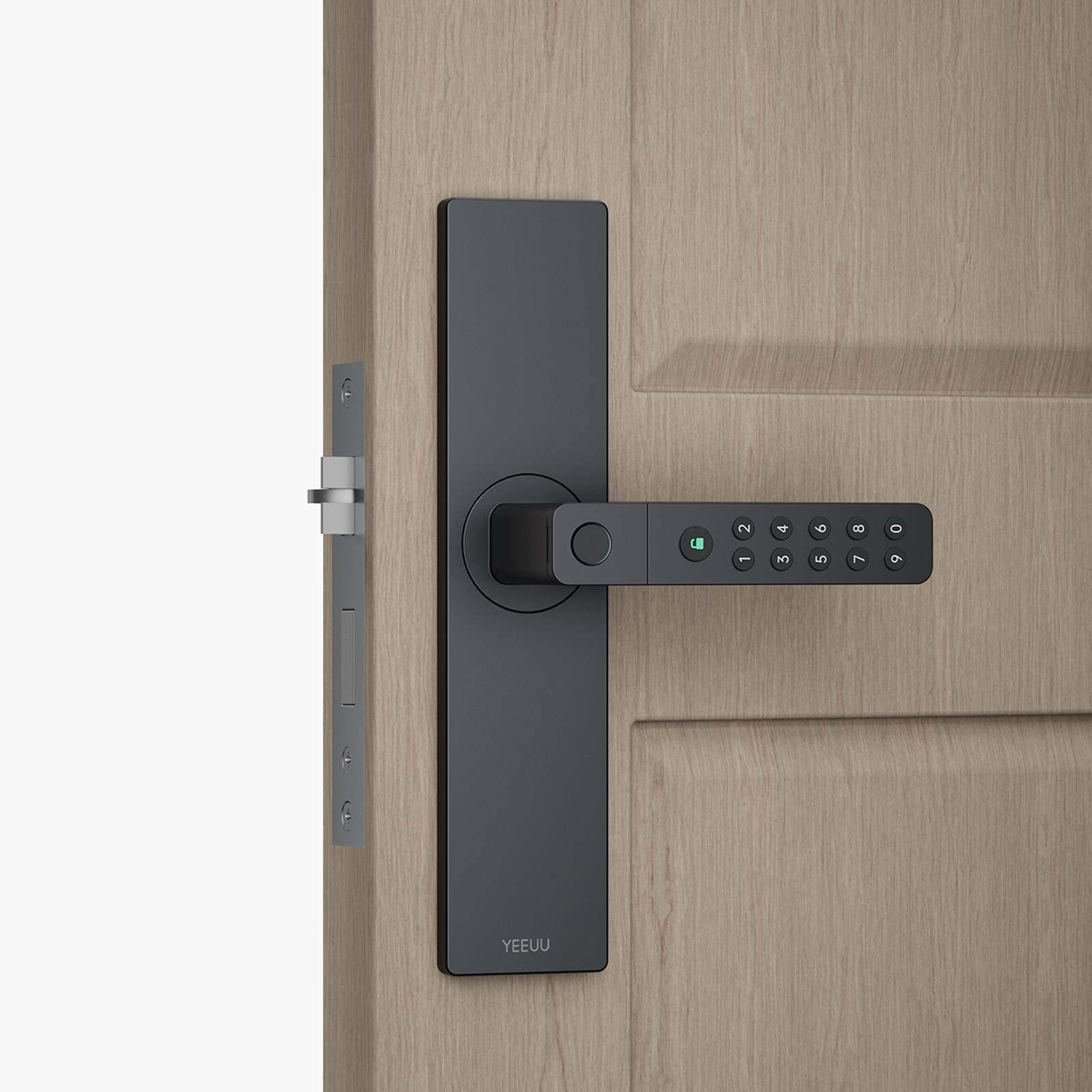YEEUU B2P2 Smart Mortise Lock, Adapted Various Lock Cases, App-enabled, with Fingerprint, NFC, and Passcode. ANSI Cylinder Inside. (Coming in April)