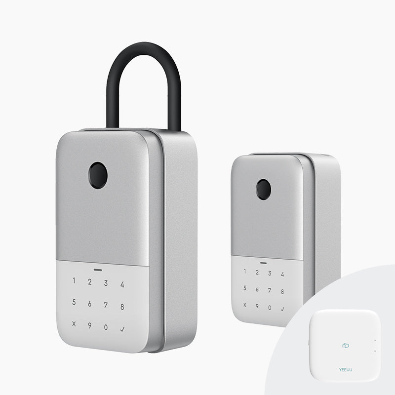 YEEUU K2 Smart Lockbox, App-enabled, with Fingerprint and Passcode. Wall-Mounted&amp;Portable Both Supported with Optional Shackle.