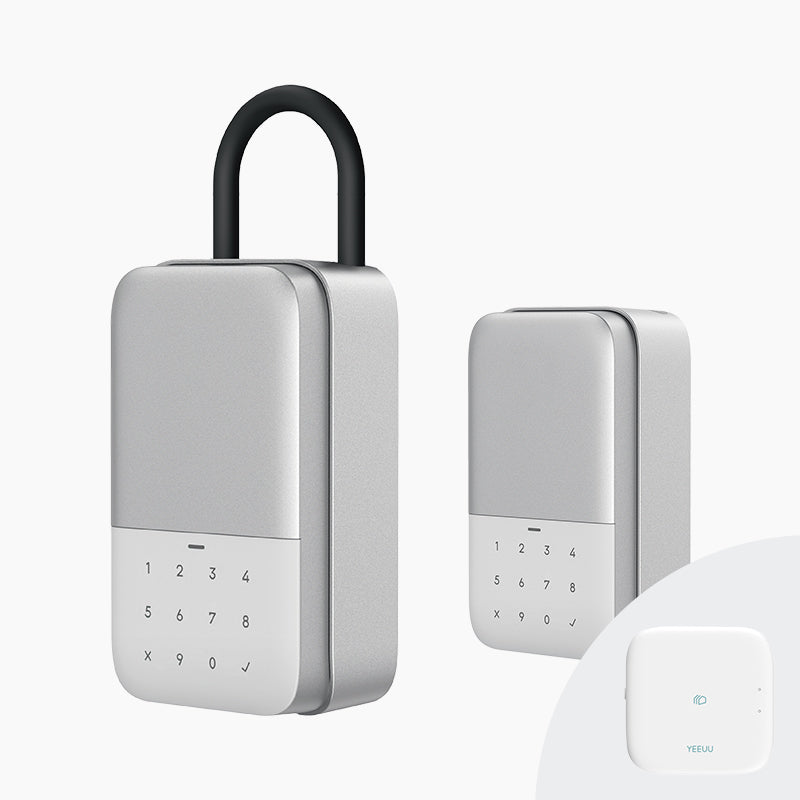 YEEUU K2 Smart Lockbox, App-enabled, with Fingerprint and Passcode. Wall-Mounted&amp;Portable Both Supported with Optional Shackle.