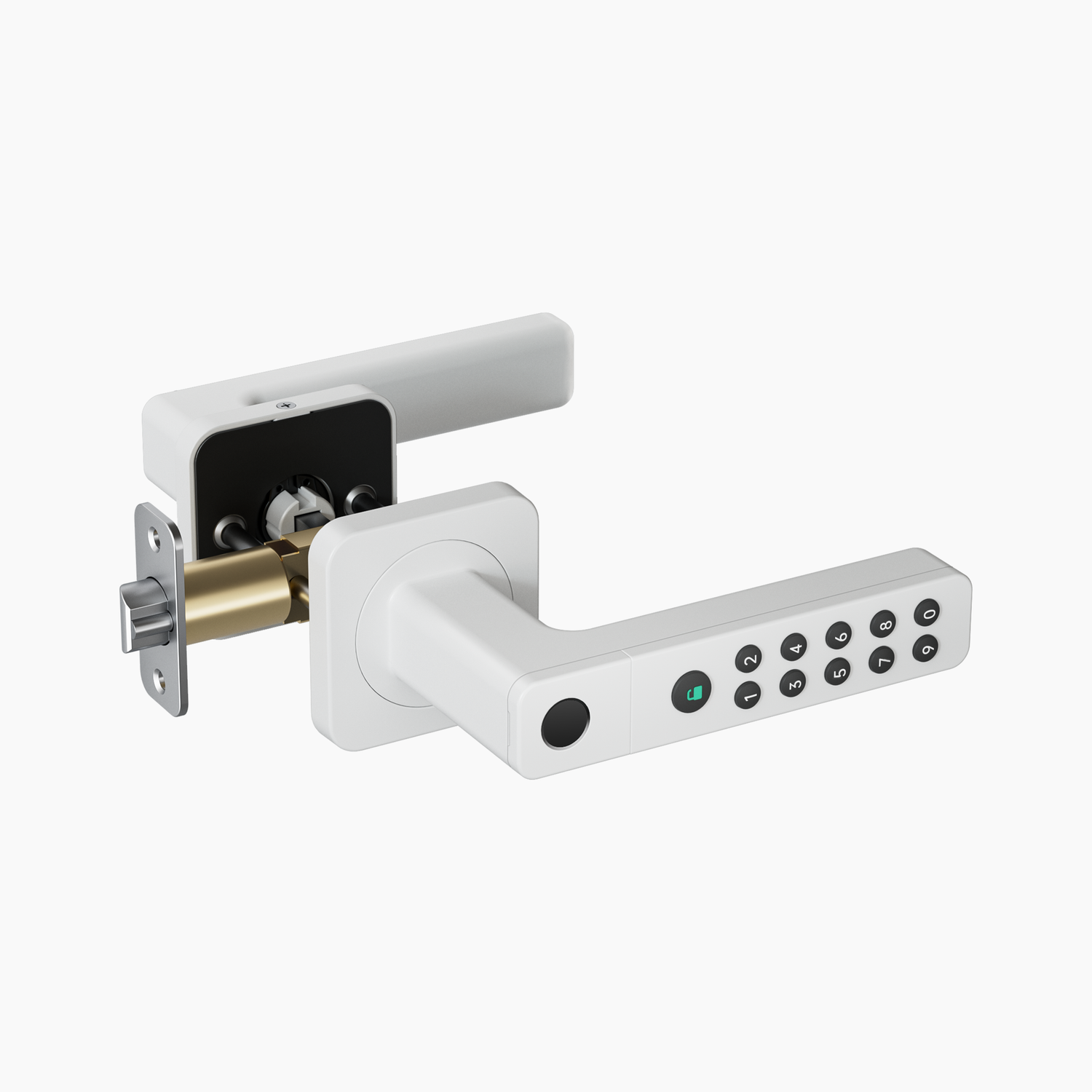 YEEUU B2P0 Smart Handle, App-enabled, with Fingerprint, NFC, and Passcode. ANSI Cylinder Inside.